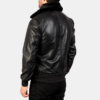 Men Airin G-1 Black Leather Bomber Jacket