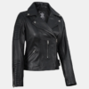Bari Black Women's Real Leather Biker Jacket