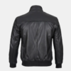 Men's Fashionable Black Real Leather Bomber Jacket