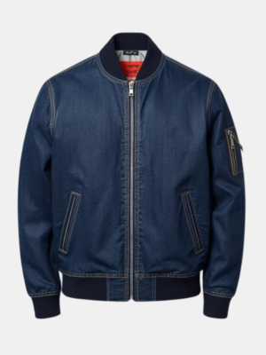 Classic Denim Bomber Jacket for Men