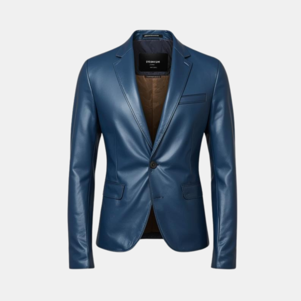 Classic-Mens-Blue-Leather-Blazer-Jacket-1.png Classic Men's Blue Leather Blazer Jacket