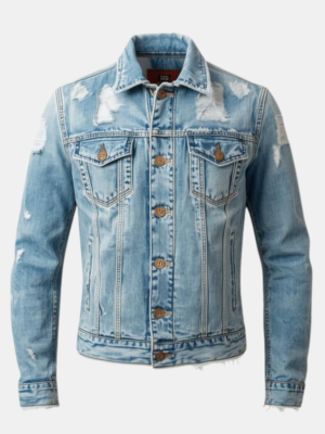 Distressed Blue Denim Jacket for Men | Casual & Cool