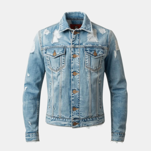 Distressed Blue Denim Jacket for Men | Casual & Cool