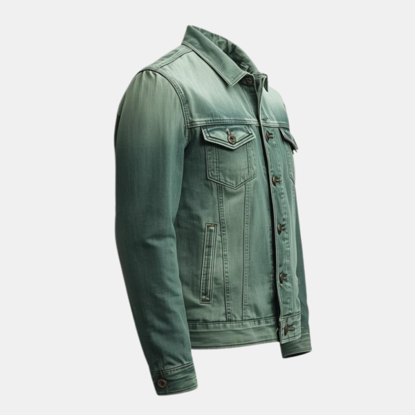 Green Denim Jacket for Men | Stylish & Modern Fit