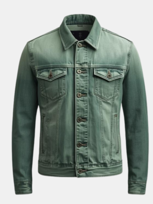 Green Denim Jacket for Men | Stylish & Modern Fit