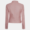 Light Pink Women's Cafe Racer Leather Motorcycle Jacket