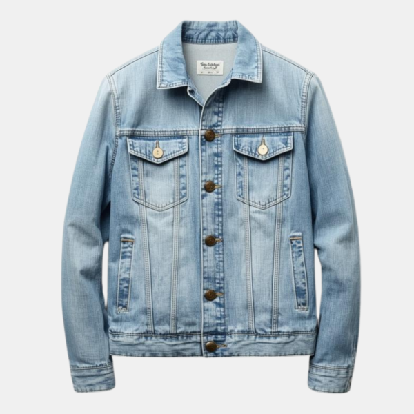Light Wash Denim Jacket for Men | Stylish & Classic Fit