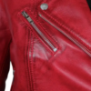 Margaret Women's Bold Red Leather Jacket Ride with Attitude