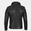 Mens Black Waxed Cafe Racer Leather Jacket