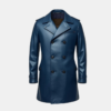 Mens-Blue-Leather-Peacoat-Double-Breasted-1.png Men's Blue Leather Peacoat Double-Breasted
