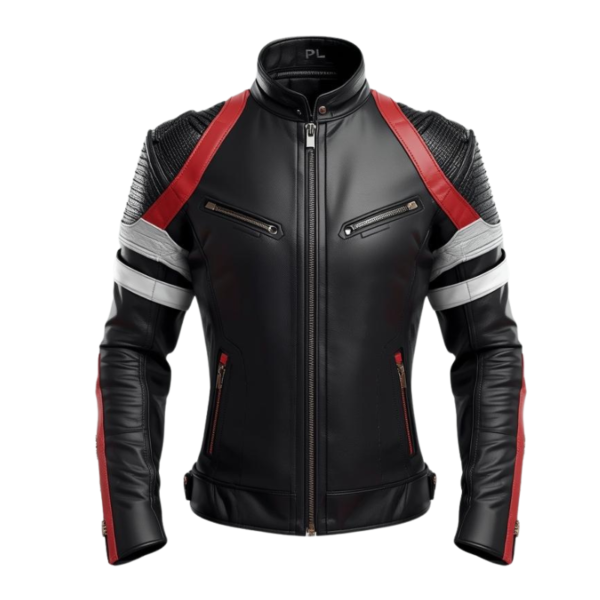 Mens-Cyberpunk-Leather-Biker-Jacket-Black-Racing-Style.png Men’s Cyberpunk Leather Biker Jacket | Black Racing Style