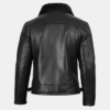 Mitchel Men's Black Shearling Leather Bomber Jacket