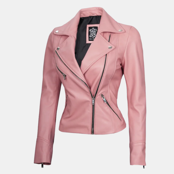 Ninfa-Womens-Pink-Moto-Jacket-Real-Leather-1.png Ninfa Women’s Pink Moto Jacket 100% Real Leather