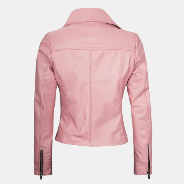 Ninfa-Womens-Pink-Moto-Jacket-Real-Leather.png Ninfa Women’s Pink Moto Jacket 100% Real Leather