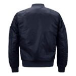Men's Navy Blue Windproof Bomber Jacket - Image 2