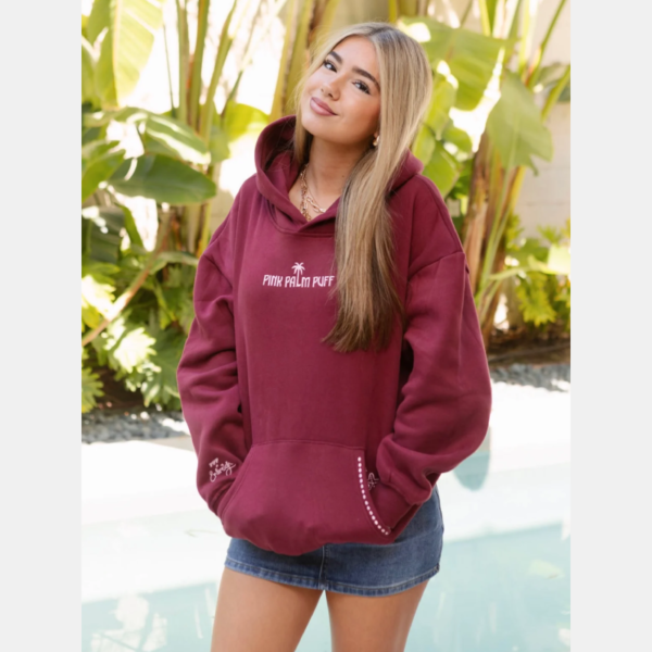 Pink Palm Puff Live in the Moment Oversized Hoodie