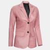 Premium Women’s Real Leather Blazer Blush Pink Luxe Edition