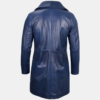 Real Leather Men’s Car Coat Blue 3 4 Length Timeless Look