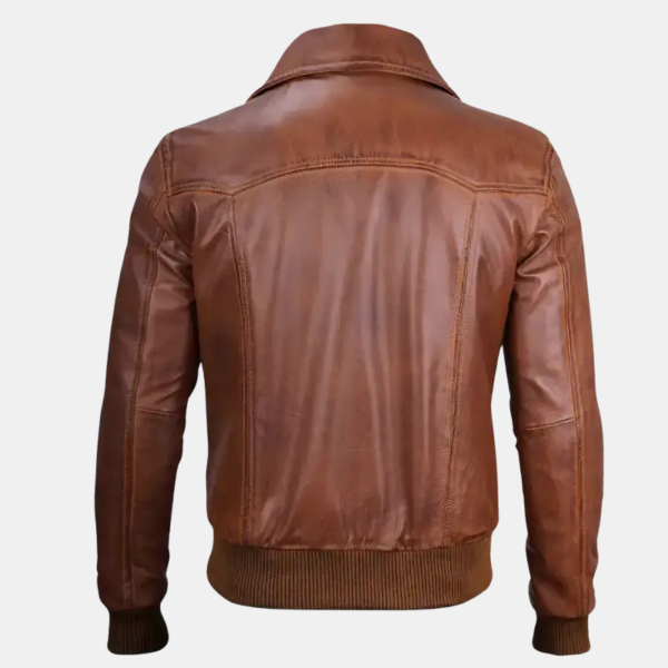 Vintage Brown Leather Harrington Bomber Jacket Timeless Style
