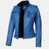 Womens-Blue-Distressed-Leather-Moto-Jacket.png Tavares Women's Blue Distressed Leather Moto Jacket