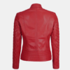 Women's Quilted Cafe Racer Jacket Red Hot & Ready to Ride