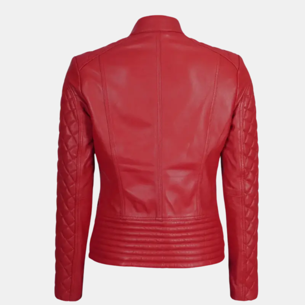 Women's Quilted Cafe Racer Jacket Red Hot & Ready to Ride