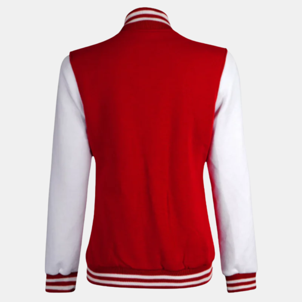 Women's Red and White High School Varsity Jacket