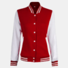 Women's Red and White High School Varsity Jacket