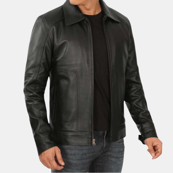 Men's Black Harrington Vintage Leather Jacket