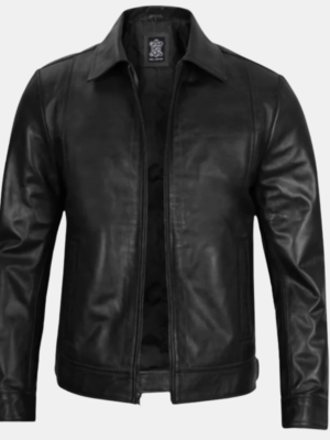 Men's Harrington Classic Black Leather Jacket