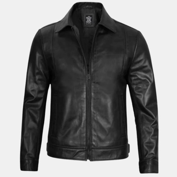 Men's Harrington Classic Black Leather Jacket