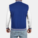 Royal Blue & White Varsity Bomber Jacket - Image 4