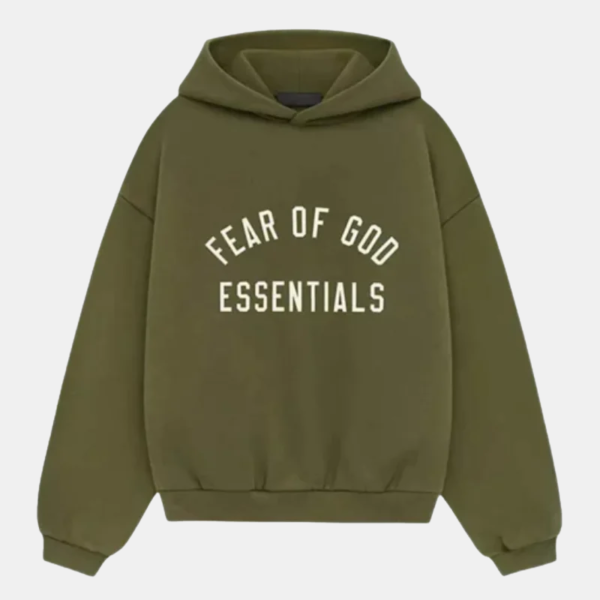 Fear Of God Dark Green Essentials Hoodie