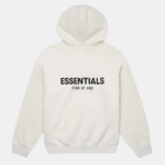Light Oatmeal Grey Essentials Hoodie - Image 2