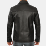 Men's Black Harrington Vintage Leather Jacket - Image 3