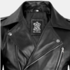 Men's Black Belted Biker Moto Leather Jacket