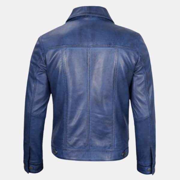 navy-leather-jacket-mens-1.png Men’s Blue Leather Trucker Jacket Soft Real Lambskin Finish