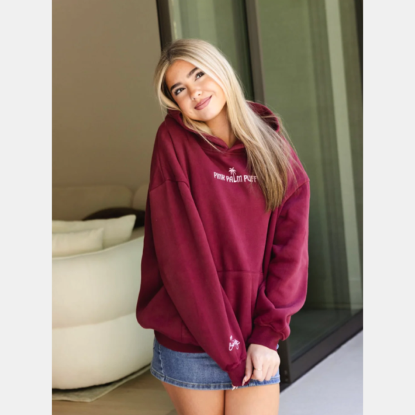 Pink Palm Puff Live in the Moment Oversized Hoodie