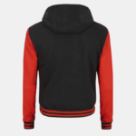 Red and Black Varsity Letterman hood Jacket - Image 4
