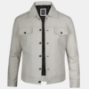Men's Real Off White Leather Jacket
