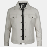 Men's Real Off White Leather Jacket
