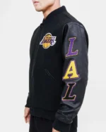 Pro Standard Los Angeles Lakers Wool Varsity Black Heavy Jacket - Image 2