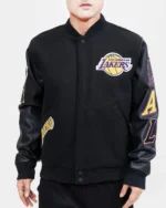 Pro Standard Los Angeles Lakers Wool Varsity Black Heavy Jacket - Image 3