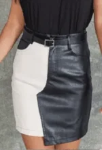 The Stunning 2-Tone Real Leather Mini Skirt | Edgy & Timeless - Image 3