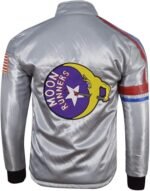 Moonrunners Jacket | Sleek Silver Satin Retro Biker & Club Jacket - Image 4