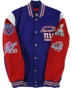 Giants Victory Jacket | New York Giants Super Bowl Commemorative Varsity Jacket - Image 3