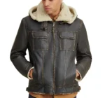 Emmett Classic Leather Bomber Jacket - Image 4