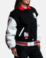 Iconic Hello Kitty Black and White Varsity Jacket | Cute Varsity Style - Image 4