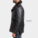 Mens Shearling Black Sheepskin Leather Jacket - Image 2