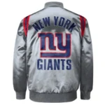 Giants Starter Jacket | Vintage New York Giants Gray Satin NFL Jacket - Image 2